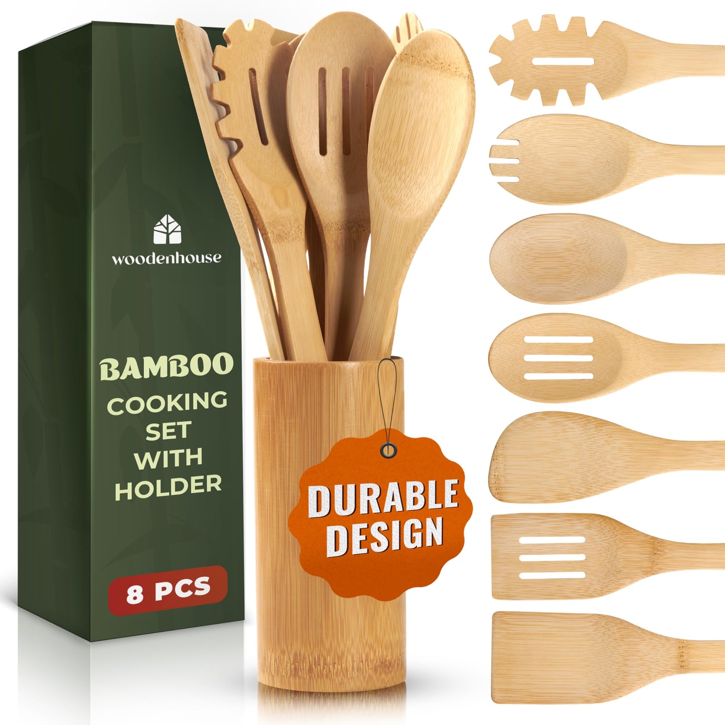 Cervora Bamboo Cooking Utensil Set