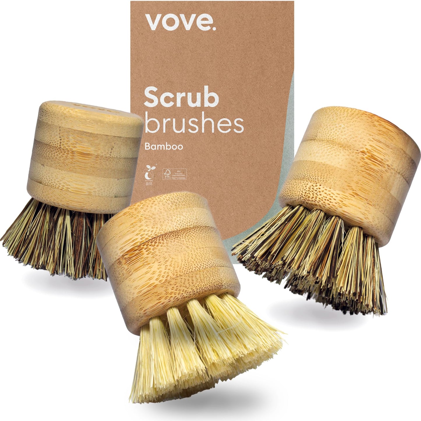 Cervora Dish Brush Refill Set (3-Pack)